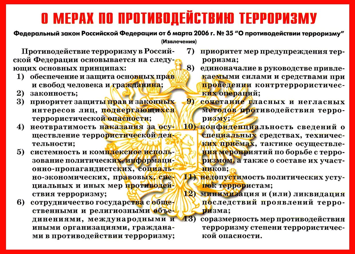 План по теме правовые основы антитеррористической политики российского государства